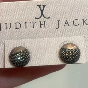 JUDITH JACK JUDITH ROUND MARCASITE STUD EARRINGS